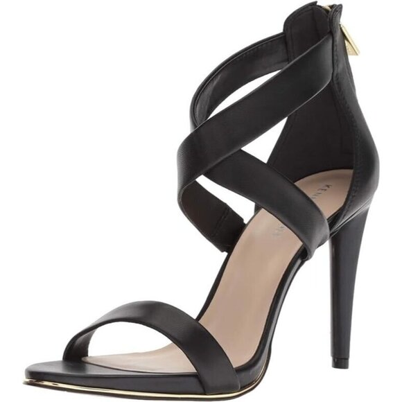 Kenneth Cole NY  "Brooke Cross" Black Women sz 8 NEW heel sandal strappy - Picture 1 of 8